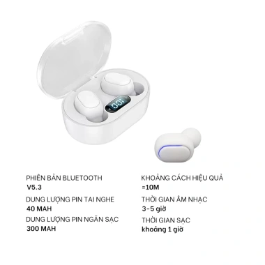 E7S TWS Tai nghe MINI Bluetooth 5.3, khử tiếng ồn, âm thanh nổi, thể thao - 76.800đ 10