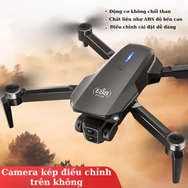 E88 PLUS Flycam Mini Giá Rẻ - Camera kép 120° góc rộng, điều khiển từ xa, chụp ảnh 449k