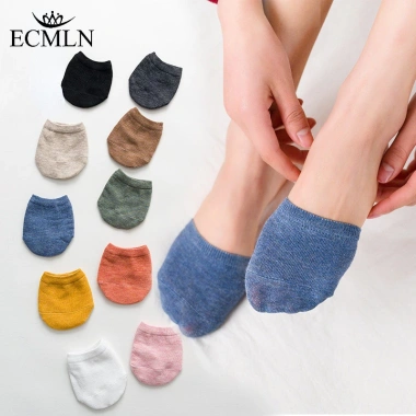 Ecmn Nữ Mùa Hè Nửa Chân Tất Thời Trang Vô Hình Cao Gót Giày Thấp - Giá 19.332₫