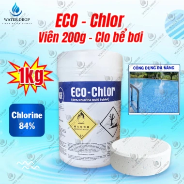 Eco Chlor 3 Trong 1 - Clo viên 200g 84% Chlorine, diệt rêu tảo, làm trong nước, 5 viên/hũ, giá ưu đãi 95.000₫ 3 Eco Chlor 3 Trong 1 - Clo viên 200g 84% Chlorine, diệt rêu tảo, làm trong nước, 5 viên/hũ, giá ưu đãi 95.000₫ 3