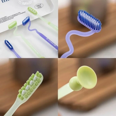 Ecoobix Z Bàn chải đánh răng Len mềm Hetomorphism Uốn cong không hư tổn nướu, làm sạch sâu, bộ du lịch di động - Giá 63.187 VND