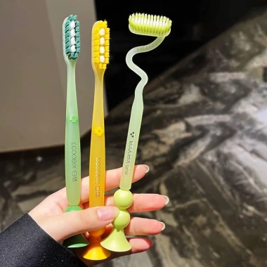 Ecoobix Z Bàn chải đánh răng Len mềm Hetomorphism Uốn cong không hư tổn nướu, làm sạch sâu, bộ du lịch di động - Giá 63.187 VND