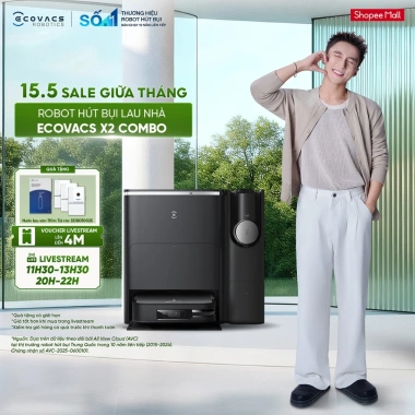 Ecovacs Deebot X2 Combo - Robot hút bụi lau nhà 8.700Pa, trợ lý giọng nói, BH 24 tháng, 17,49 tr