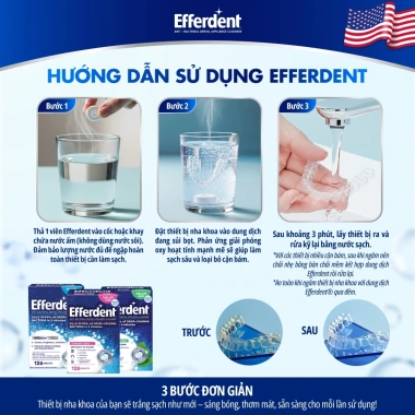 Efferdent Minty Fresh - Viên sủi làm sạch khay niềng răng, bảo hàm, giá ưu đãi 91.000₫ 7