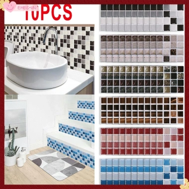 EHES 10 Miếng Dán Ngói Khảm Phòng Tắm và Nhà Bếp Decal Dán Tường Chống Nước 37.882 VND