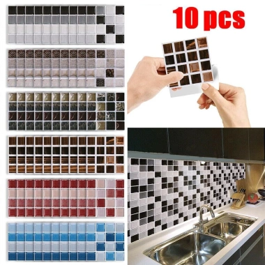 EHES 10 Miếng Dán Ngói Khảm Phòng Tắm và Nhà Bếp Decal Dán Tường Chống Nước 37.882 VND