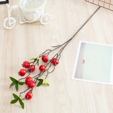 EHES 9 Đầu Nhánh Lựu Lá Hoa Nhân Tạo Màu Đỏ - Trang Trí Sân Vườn Giá Ưu Đãi 46.542 VND