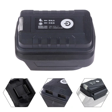 EHES Bộ chuyển đổi pin Li-ion 18V có đèn, USB kép - Giá chỉ 102.825 VND