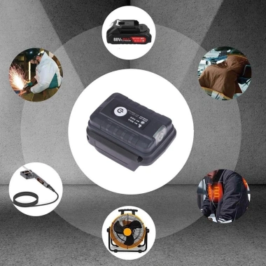 EHES Bộ chuyển đổi pin Li-ion 18V có đèn, USB kép - Giá chỉ 102.825 VND