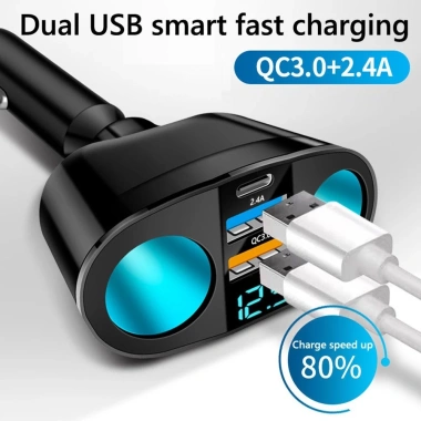 EHES Bộ sạc xe hơi QC3.0 chuyển đổi nguồn USB kép 12V-24V, giá ưu đãi 116.896₫ 4 EHES Bộ sạc xe hơi QC3.0 chuyển đổi nguồn USB kép 12V-24V, giá ưu đãi 116.896₫ 4
