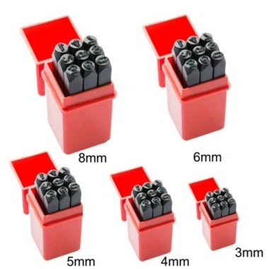 EHES Bộ số Tem thủ công Hộp da kim loại thép đục lỗ tiện lợi bảo quản dụng cụ 3