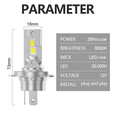 EHES Bóng đèn pha LED H4 6.000K xe máy tự động - Đèn sương mù ô tô 205.651 VND 6