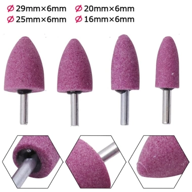 EHES Đầu mài hình nón Corundum đỏ 6mm - Đánh bóng, loại bỏ rỉ sét, chỉ 13.620₫