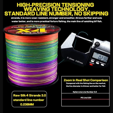 EHES Dây câu cá chép 100M PE Multifiber 4 sợi 10-80LB - Bền, Độ bám cao 2