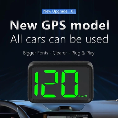 EHES HUD Màn Hình Đầu Lên GPS - Đồng Hồ Tốc Độ Kỹ Thuật Số Phông Chữ Lớn Xe Tải