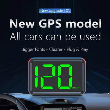 EHES HUD Màn Hình Đầu Lên GPS - Đồng Hồ Tốc Độ Kỹ Thuật Số Phông Chữ Lớn Xe Tải