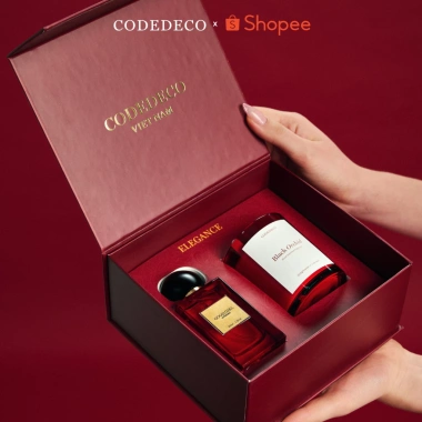 ELEGANCE GIFT SET - Set quà tặng tinh dầu CODEDECO 50ml + nến thơm 205g phiên bản giới hạn, giảm giá 650k
