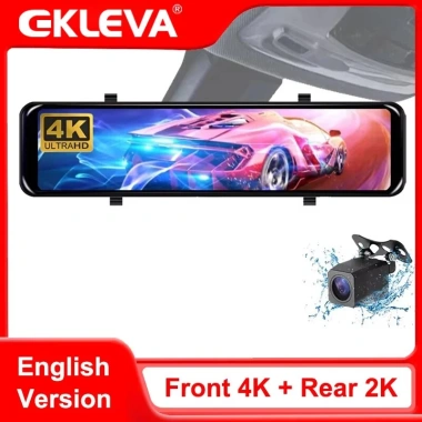 ELKEVA 12 inch 4K+2K Dash Cam Gương chiếu hậu WIFI Ống kính kép Màn hình IPS DVR Drive Stream - Giá 2.708.049 VND
