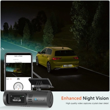 Elkeva Mini Dash Cam 1.47 inch HD 4K WiFi - Góc rộng 150°, tầm nhìn ban đêm, gương chiếu hậu, ống kính kép, giá 1.089.000₫