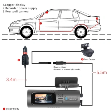 Elkeva Mini Dash Cam 1.47 inch HD 4K WiFi - Góc rộng 150°, tầm nhìn ban đêm, gương chiếu hậu, ống kính kép, giá 1.089.000₫