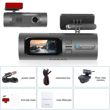 Elkeva Mini Dash Cam 1.47 inch HD 4K WiFi - Góc rộng 150°, tầm nhìn ban đêm, gương chiếu hậu, ống kính kép, giá 1.089.000₫