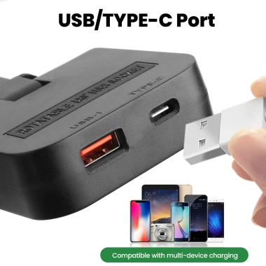 Elough 4 trong 1 180 Bộ sạc xoay - Phích cắm 4.8mm EU US, USB và Type C, ổ cắm sạc EU 79.344 VND