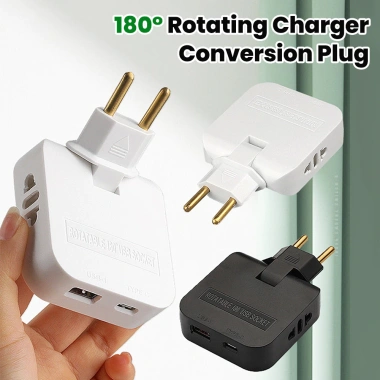 Elough 4 trong 1 180 Bộ sạc xoay - Phích cắm 4.8mm EU US, USB và Type C, ổ cắm sạc EU 79.344 VND 5 Elough 4 trong 1 180 Bộ sạc xoay - Phích cắm 4.8mm EU US, USB và Type C, ổ cắm sạc EU 79.344 VND 5