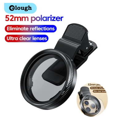 Elough 52mm CPL Universal có kẹp Ống kính điện thoại di động, bộ lọc phân cực tròn giảm giá 68.8k Elough 52mm CPL Universal có kẹp Ống kính điện thoại di động, bộ lọc phân cực tròn giảm giá 68.8k