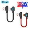 Elough Cáp USB 0.25m 100W Dual Double Bend – Siêu nhanh, LED, Type‑C cho Huawei & Power Bank