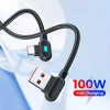 Elough Cáp USB 0.25m 100W Dual Double Bend – Siêu nhanh, LED, Type‑C cho Huawei & Power Bank 2