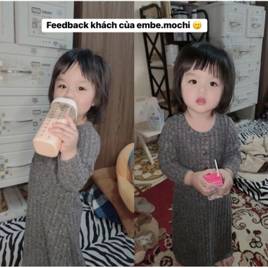 EmbeMochi Váy Body Bé Gái 8-20kg Len Mỏng Mềm, Thích Hợp Mùa Thu - Giá 165k