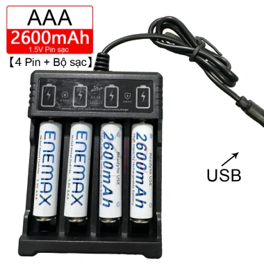 ENEMAX Pin AAA 2.600mAh 1.5V - Pin Sạc Nhật Bản, Đèn, Đồ Chơi, Mouse, Remote - 48k