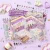 ENWEI 4 miếng Nhãn dán 3D phong cảnh chống nước cỡ lớn cho shop, album, nhật ký 2