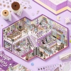 ENWEI 4 miếng Nhãn dán 3D phong cảnh chống nước cỡ lớn cho shop, album, nhật ký 3