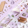 ENWEI 4 miếng Nhãn dán 3D phong cảnh chống nước cỡ lớn cho shop, album, nhật ký 6