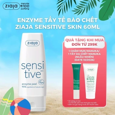 Enzyme Tẩy Tế Bào Chết Ziaja Sensitive Skin 60ml - Dịu Nhẹ, Sáng Da, Giá 270k