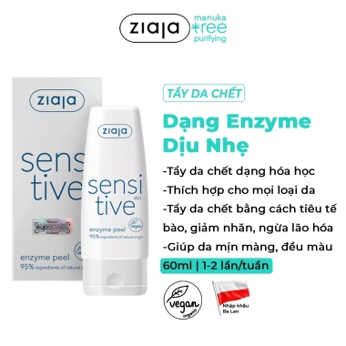 Enzyme Tẩy Tế Bào Chết Ziaja Sensitive Skin 60ml - Dịu Nhẹ, Sáng Da, Giá 270k