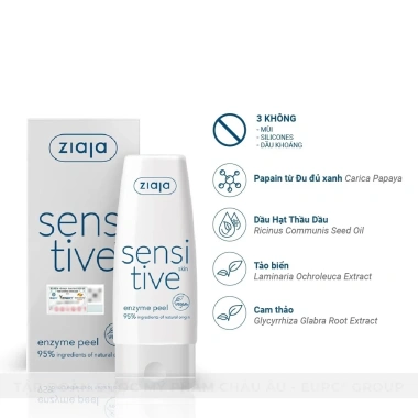 Enzyme Tẩy Tế Bào Chết Ziaja Sensitive Skin 60ml - Dịu Nhẹ, Sáng Da, Giá 270k