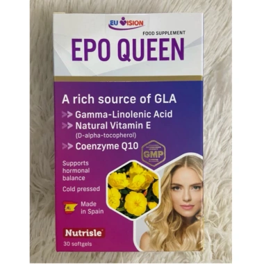 EPO QUEEN Viên uống cân bằng nội tiết tố nữ, giảm nóng bốc hỏa, da mịn trắng sáng - Giá 312.000đ giảm 62.400đ
