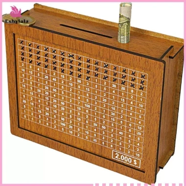 Eshylala Bộ đếm gỗ Piggy Bank – Hộp đựng tiền tiết kiệm, máy thu ngân, ngăn kéo sắp xếp đồ thủ công tại nhà, giảm giá 15