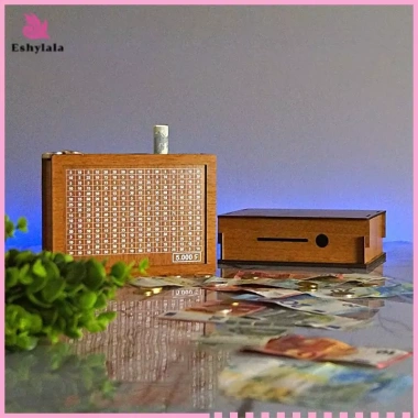 Eshylala Bộ đếm gỗ Piggy Bank – Hộp đựng tiền tiết kiệm, máy thu ngân, ngăn kéo sắp xếp đồ thủ công tại nhà, giảm giá 15