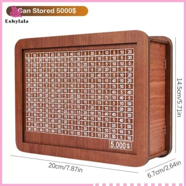 Eshylala Bộ đếm gỗ Piggy Bank – Hộp đựng tiền tiết kiệm, máy thu ngân, ngăn kéo sắp xếp đồ thủ công tại nhà, giảm giá 15