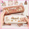 Eshylala Hộp đựng bút chì Capybara dễ thương, lớn, chống bụi, cầm tay - Văn phòng phẩm