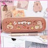Eshylala Hộp đựng bút chì Capybara dễ thương, lớn, chống bụi, cầm tay - Văn phòng phẩm 9