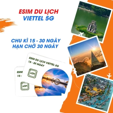 eSIM du lịch Viettel 5GB/ngày 15-30 ngày, không cần đăng ký, chỉ 147.000đ - SIMCORE 3