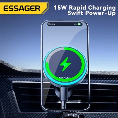 Essager 15W Giá đỡ xe sạc không dây từ tính - Hấp phụ, sạc nhanh, giảm giá tới 22% 5