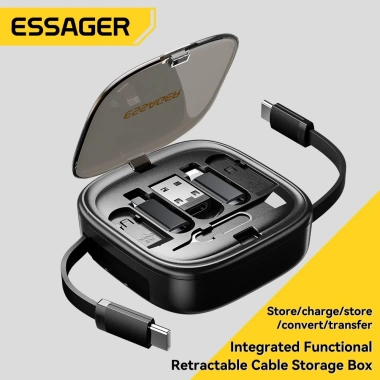 ESSAGER 60W 6 trong 1 USB Type C OTG Cable Protector - Hộp đa năng 100cm, chỉ 155.000 VND