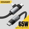 Essager 65W Cáp Type-C sang Type-C Micro 2 trong 1 - Sạc nhanh 480Mbps cho Android IP15-16, Giá chỉ 76.000 VND