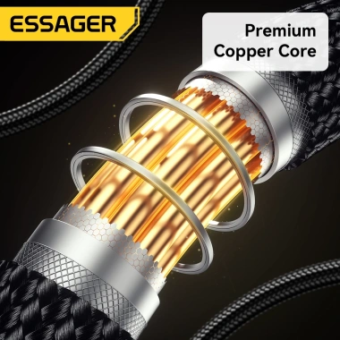 Essager 65W Cáp Type-C sang Type-C Micro 2 trong 1 - Sạc nhanh 480Mbps cho Android IP15-16, Giá chỉ 76.000 VND