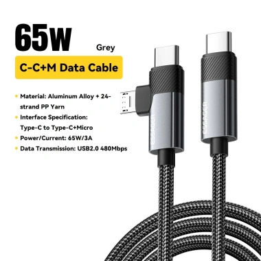 Essager 65W Cáp Type-C sang Type-C Micro 2 trong 1 - Sạc nhanh 480Mbps cho Android IP15-16, Giá chỉ 76.000 VND
